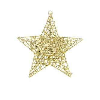 LED vánoční závěsná hvězda SANTA LILA 36 cm zlatá