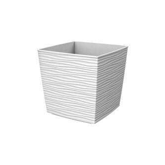 Gardino, Květináč FINESA 20 x 20 cm, vysoký 17,3 cm, bílá