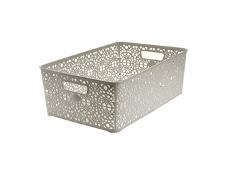 Mega Plast, Košík MONAKO XL, 14 x 39 x 27 cm, světle šedý