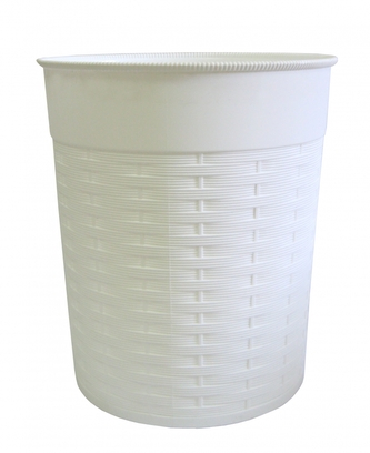 Mega Plast, koš na papír ratan, 22 x 25,5 cm (bílý)