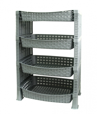 Mega Plast, SHELF regál polyratan, 41 x 30 x 65 cm, světle šedá