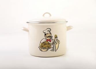 Olymp, Hrnec s poklicí  24 cm, 9 l Kuchař, krémový (4)