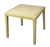 Mega Plast, plastový stůl RATAN LUX, 71 x 75,5 x 75,5 cm, vhodný k židlým BELLA a RATAN LUX, champagne