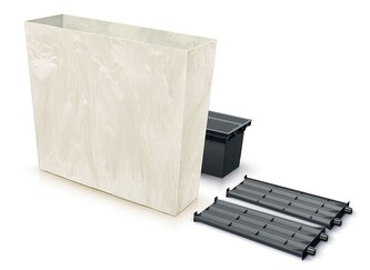 Vysoký truhlík s vkladem CORBI béžový, varianta 77 cm