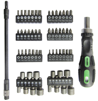 ISKRA, ERO sada bitů s ráčnovým šroubovákem 58 kusů HTS-58