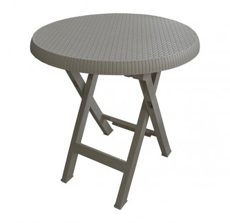 Mega Plast, plastový skládací stůl TEO, průměr 70 cm, tmavá mocca