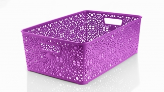 Mega Plast, Košík MONAKO XL, 14 x 39 x 27 cm, růžový