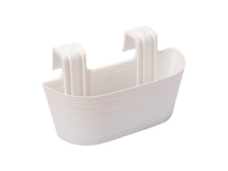 Gardino, truhlík na zábradlí FINESA 44 x 15 cm, vysoký 24,5 cm, bílý