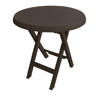 Mega Plast, plastový skládací stůl TEO, průměr 70 cm, wenge