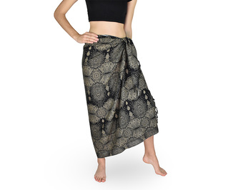 Sarong - Pareo SLZA, černý, světlý motiv