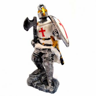 Model Figurka templáře se sekerou - šedý-bílý