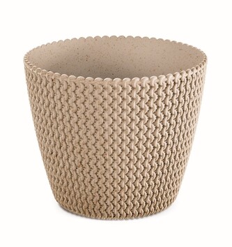 Květináč PLOWY ECO natural hnědá, varianta 15,7 cm