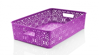 Mega Plast, Košík MONAKO L, 10 x 39 x 27 cm, růžový