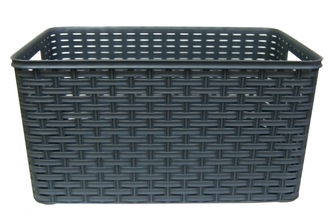 Mega Plast, univerzální koš, polyratan, 19 x 29 x 39 cm, šedá metalíza