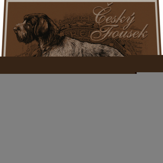 Samolepka Český fousek - hnědá