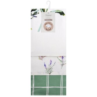 Bavlněná utěrka LAVANDA 100% bavlna 50x70 cm MyBestHome 3 kusy v balení