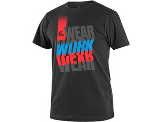 Tričko CXS WORKWEAR, krátký rukáv, černo-modro-červené, vel. S