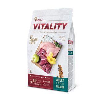 Akinu VITALITY pes dospělý střední - kuře a hovězí 3kg