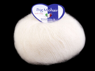 Pletací příze Big Mohair 25 g - 1 ks - 1 (2) krémová nejsvět.