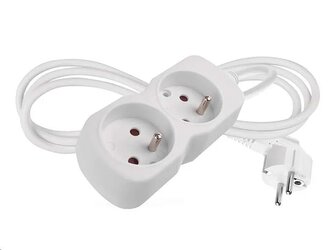 Prodlužovací kabel EMOS P02114 / 1,4 m / 2 zásuvky / bílý / PVC / 1 mm2