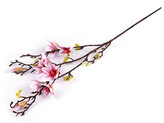 Umělá větvička magnolie - 1 ks - 2 růžová