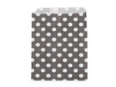 Papírový sáček chevron, puntík 13x17 cm - 100 ks - 2 bílo-černá puntíky