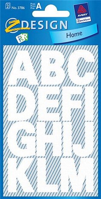 Nakl.Home-fol.LITERY 25mm biał.ZDesign Avery