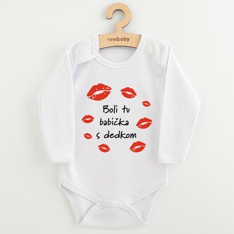 Dětské body s potiskem New Baby Boli tu babička s dedkom - velikost 80 (9-12m)