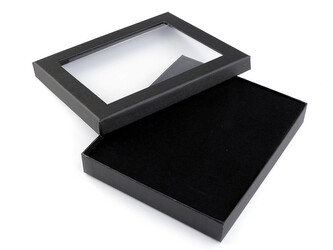 Krabička s průhledem polstrovaná 16x19 cm - 1 ks - 1 černá Krabička s průhledem polstrovaná 16x19 cm - 1 ks - 1 černá