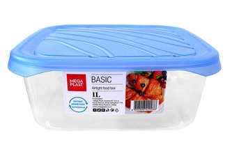 Mega Plast, Dóza Frigo basic, 16 x 16 x 6,5 cm (1 l), hranatá, růžová, žlutá, modrá nebo zelená