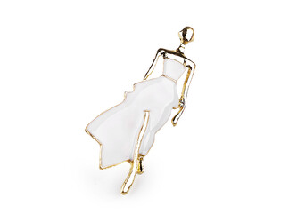 Brož modelka - 1 ks - 1 bílá