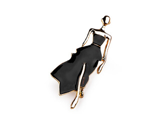 Brož modelka - 1 ks - 3 černá