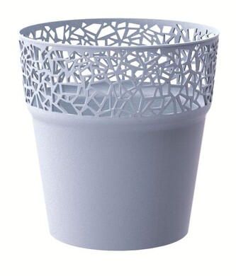 Květináč s krajkou Tree ledově šedý, varianta 14,5 cm