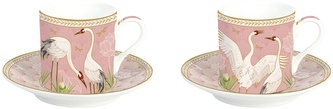 Sada dvou šálků a podšálků na espresso Dancing Herons