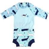 Splash About Plavky Happy Nappy kostýmek 3/4 rukáv Sunsuit Velryby Vel. M ( 3-8 měs.)