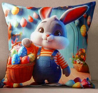 Velikonoční polštář ZAJDA S KOŠÍČKEM 40x40 cm  Mybesthome