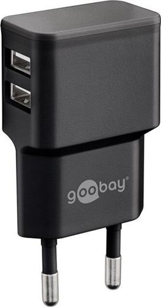 Adaptér 230V na 2x USB max.2,4A, černý