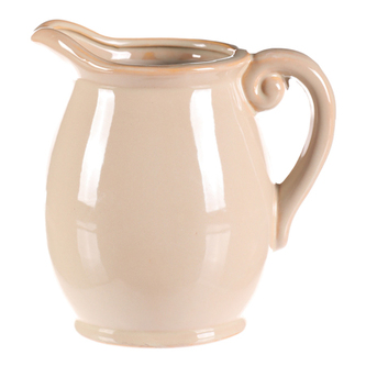 Váza keramická - tvar džbán, malá, barva krémová