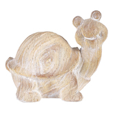 Želva - zahradní figurka, menší, polyresin, imitace dřeva
