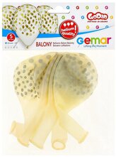 Balony Premium Hel "Konfetti złote" transparentne 13" op. 5szt, GoDan