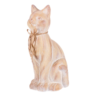 Kočka - zahradní figurka, magnesium, imitace dřeva