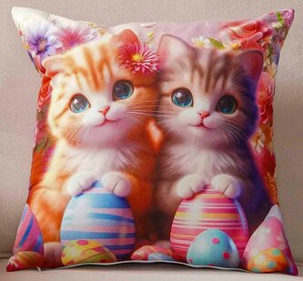 Velikonoční polštář KOČIČKY 40x40 cm  Mybesthome