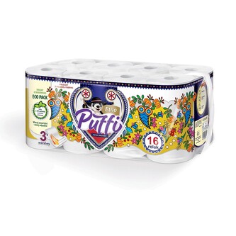 Toaletní papír Puffi Etno Soft 18 m, 16ks/3vr.