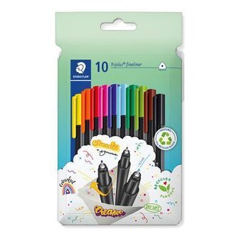 Fineliner "Triplus 334", 10 barev, sada, 0,3 mm, STAEDTLER 334 C10