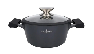 ZWIEGER BLACK STONE Garnek z pokrywką 28cm 5,5L ZWIEGER BLACK STONE Garnek z pokrywką 28cm 5,5L