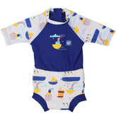 Splash About Plavky Happy Nappy kostýmek 3/4 rukáv Sunsuit Tug Boats Vel. M (3-8 měs.)