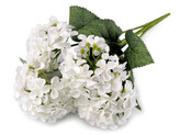 Umělá kytice hortenzie - 1 ks - 1 bílá
