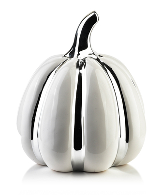 MAVE Figura dynia biało srebrna18x18xh20cm