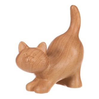 Kočka - polyresinová figurka, imitace dřeva