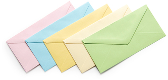 Koperta 80mm x 160mm Gładki satynowa kolory pastelowe 130g/m2 op. 50szt, Galeria Papieru